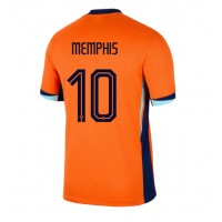 Nederländerna Memphis Depay #10 Replika Hemmatröja EM 2024 Kortärmad